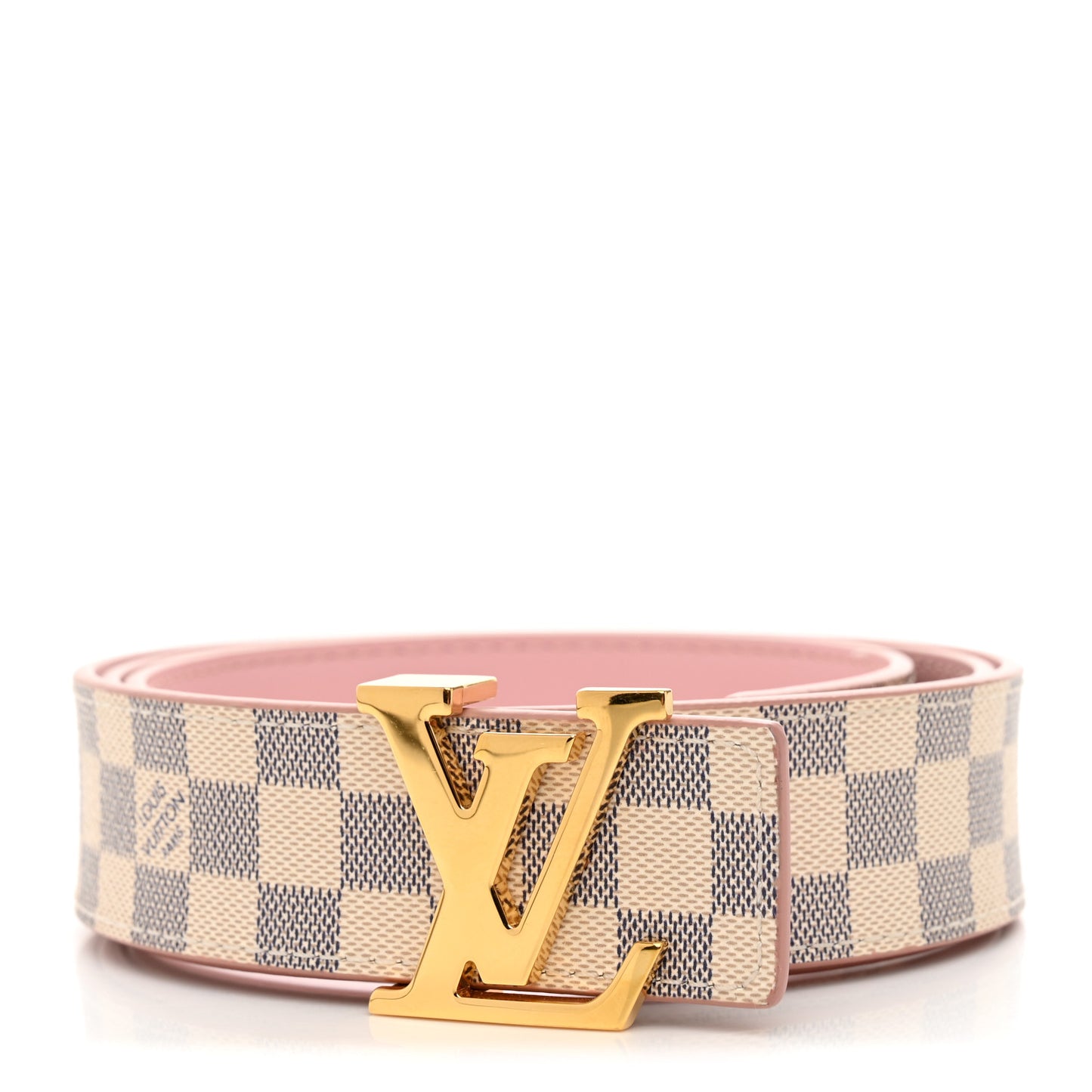Damier Azur LV Initiales 32mm Belt 85 34 Rose Ballerine