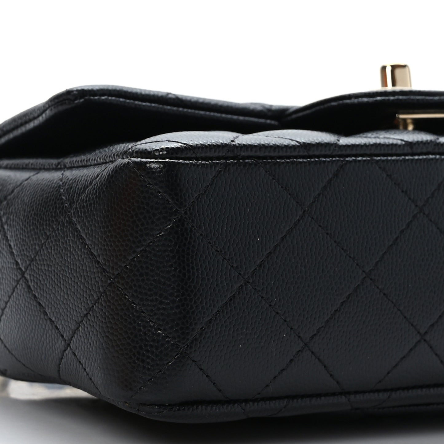 Caviar Quilted Mini Rectangular Flap Black