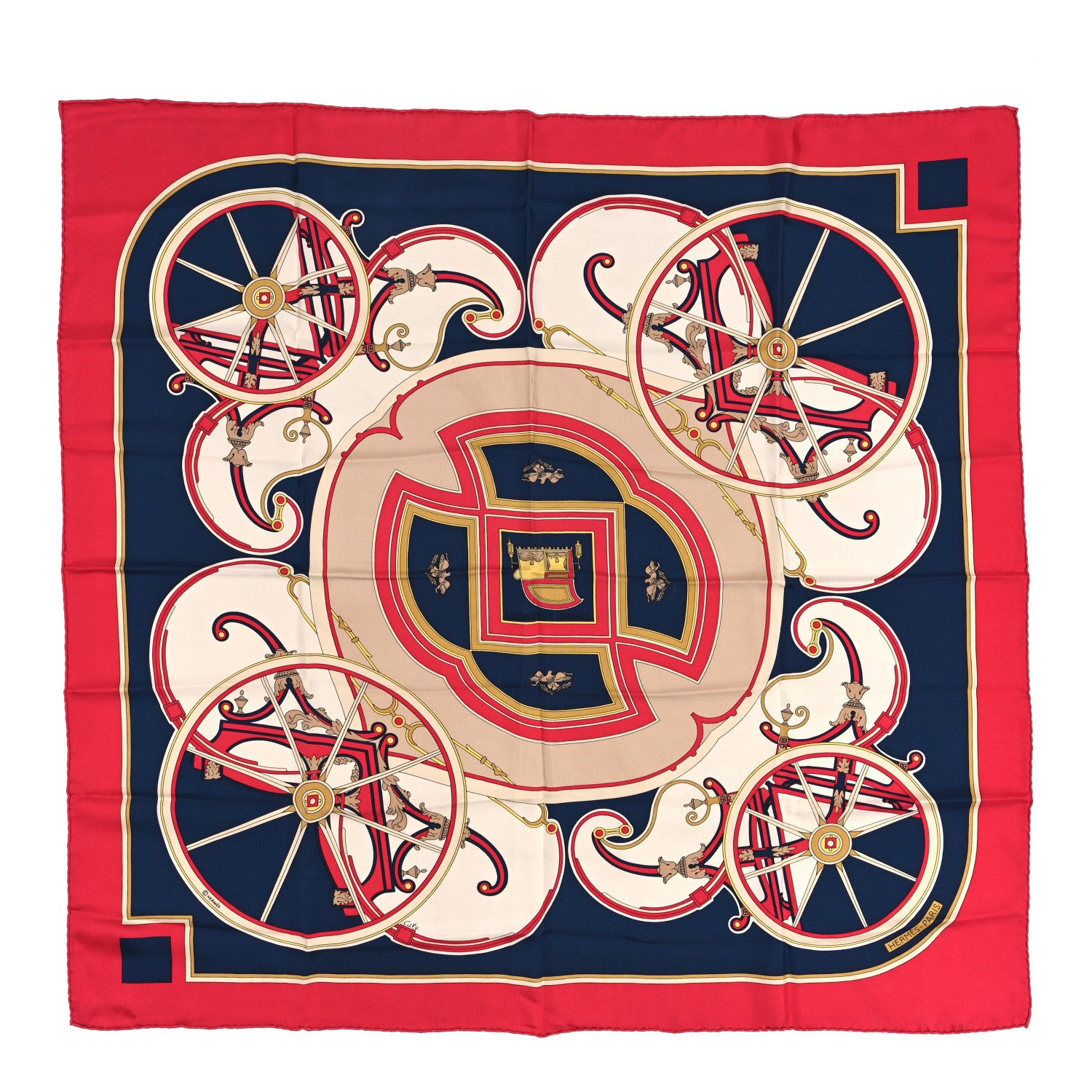 Hermes Silk Washington's Carriage Scarf 65 1 of 3