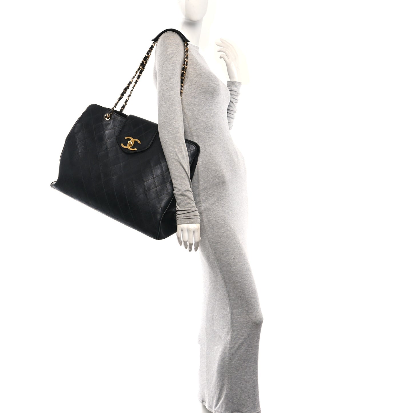 Calfskin Stitched XL Weekender Black
