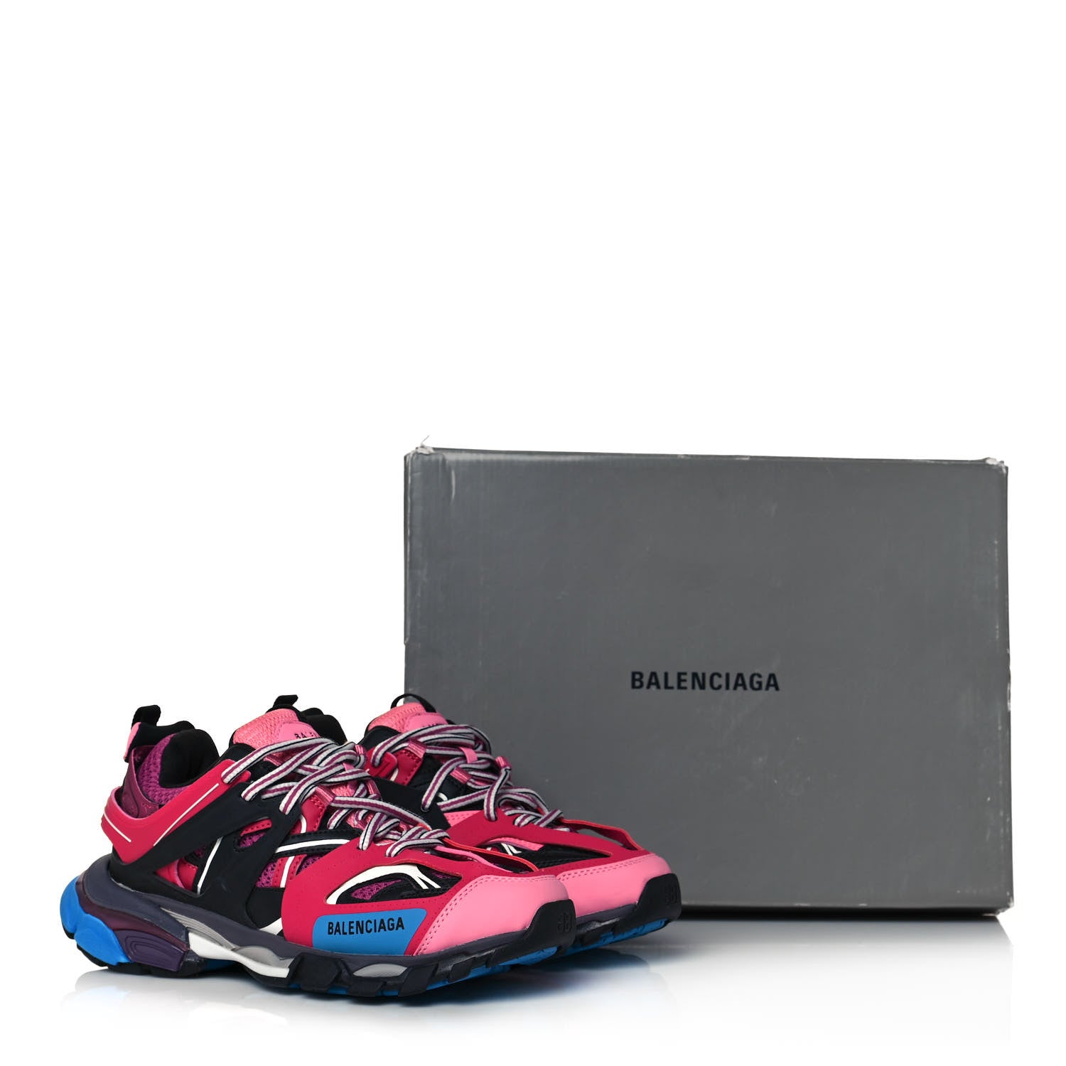 Balenciaga Mesh Nylon Metallic Fabric Womens Track Sneakers 39 Pink Blue 10 of 10