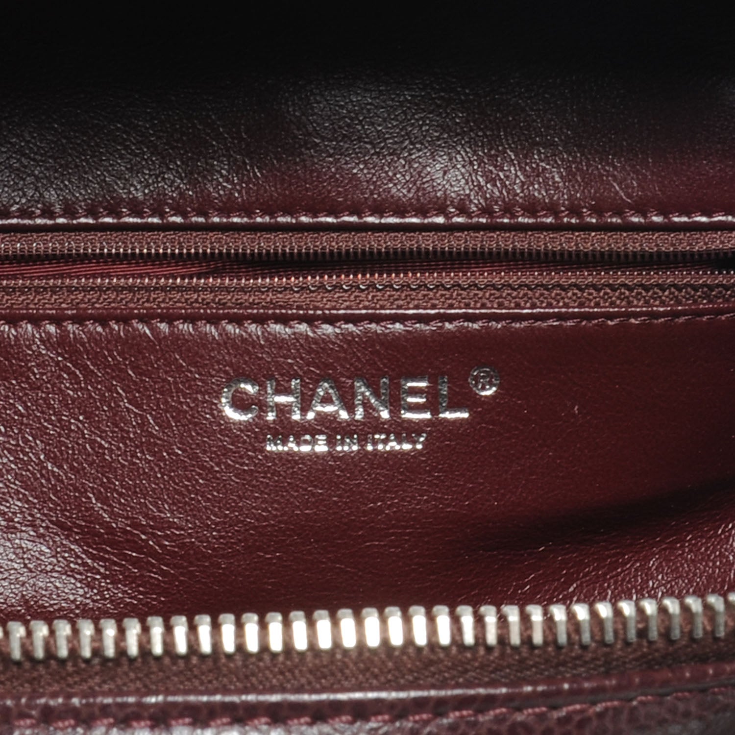 Chanel Caviar Quilted CC Timeless Bowler Burgundy 6 of 7