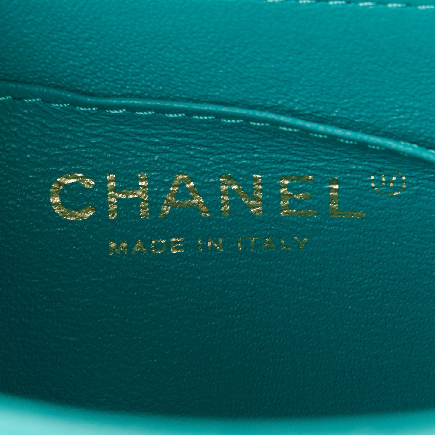 Caviar Quilted Mini Square Flap Turquoise