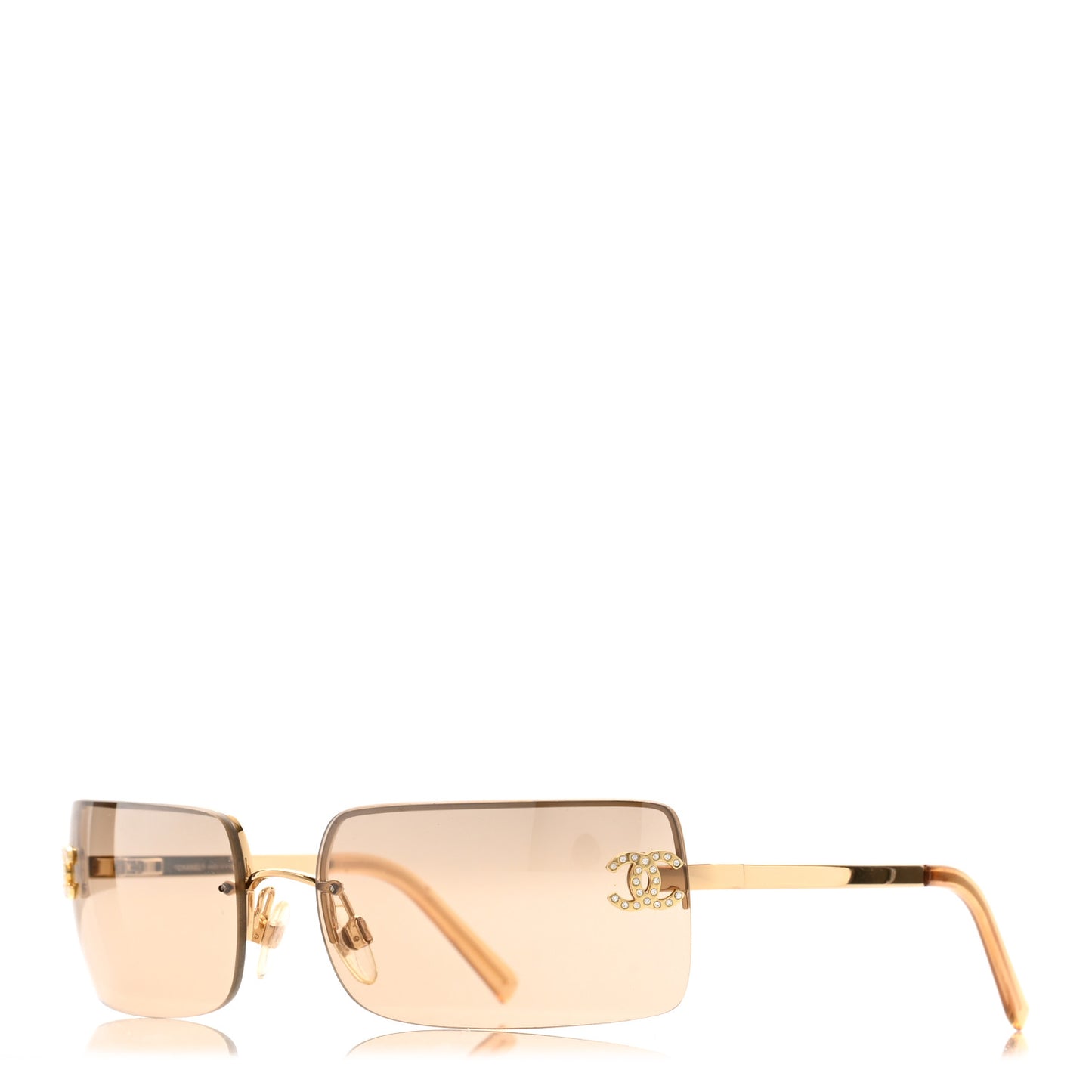Crystal CC Logo Sunglasses 4104-B Gold