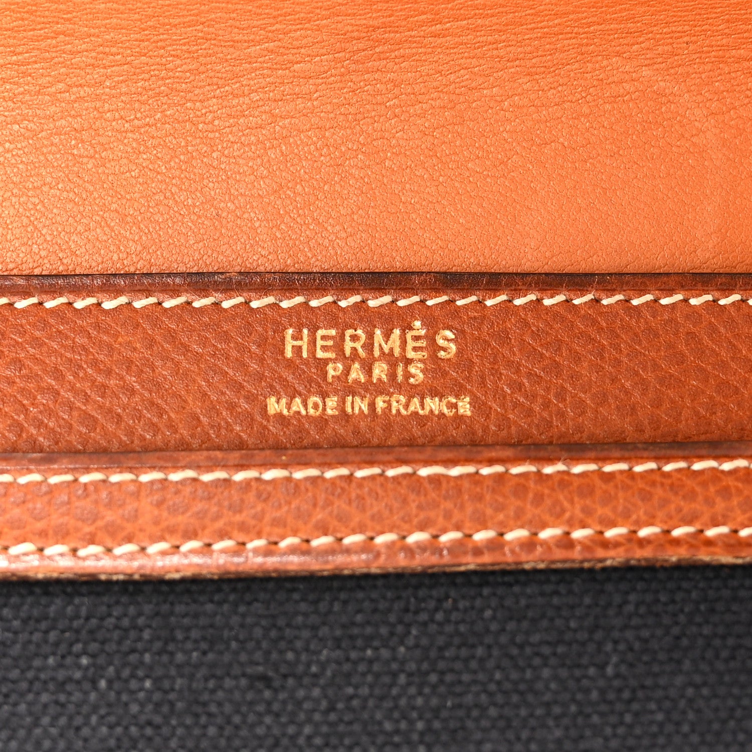 Hermes Canvas Courchevel Medor Clutch Gold Brown 6 of 6