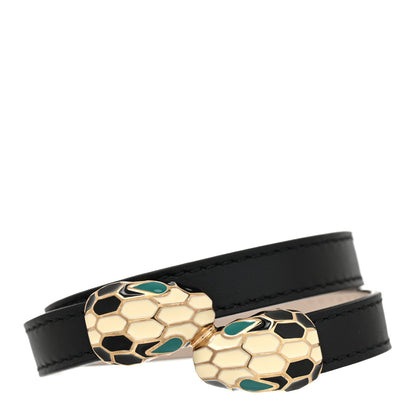 Bulgari Calfskin Serpenti Forever Double Coil S Bracelet Black 1 of 5