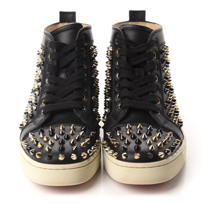Christian Louboutin Calfskin Womens Louis Spikes Flat Sneakers 37 Black Multi 2 of 9