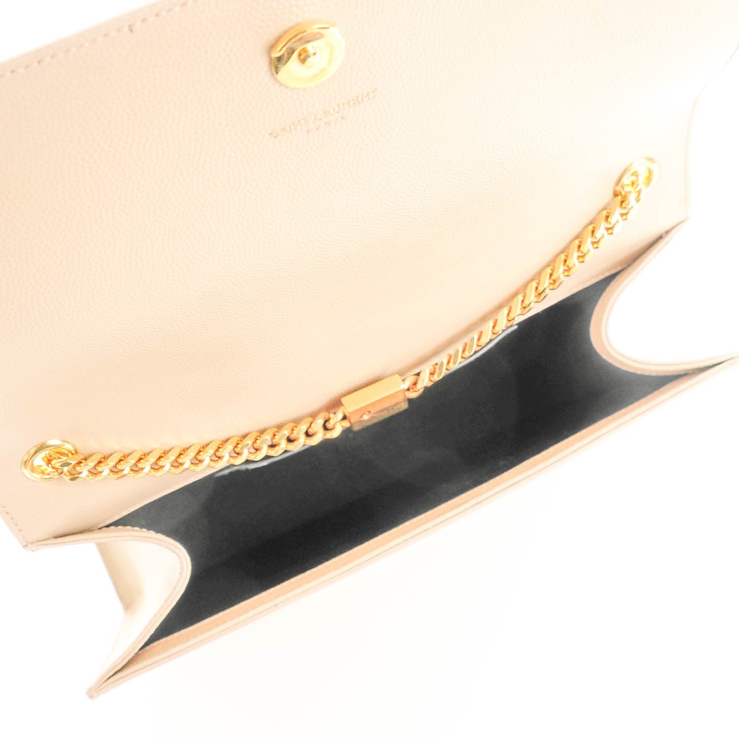 Saint Laurent Grain De Poudre Medium Monogram Kate Satchel Nude Powder 5 of 6