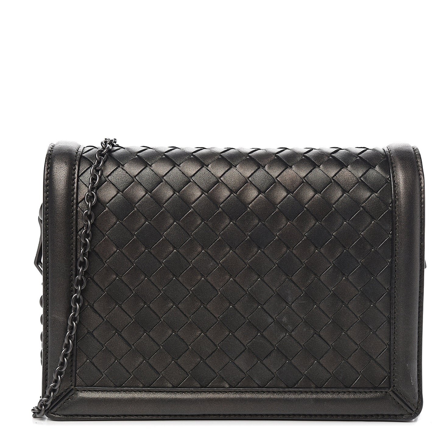Nappa Intrecciato Chain Bag Black