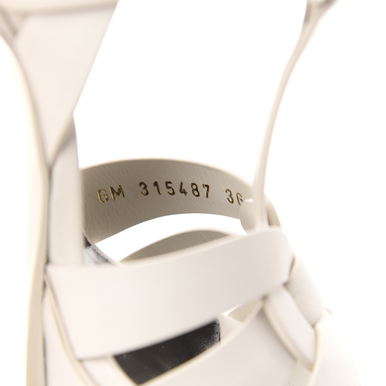 Saint Laurent Calfskin Tribute 105 Platform Sandals 36 Porcellana 8 of 10