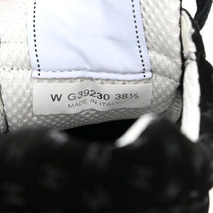 Chanel Suede Calfskin Printed CC Sneakers 38.5 Black 8 of 10