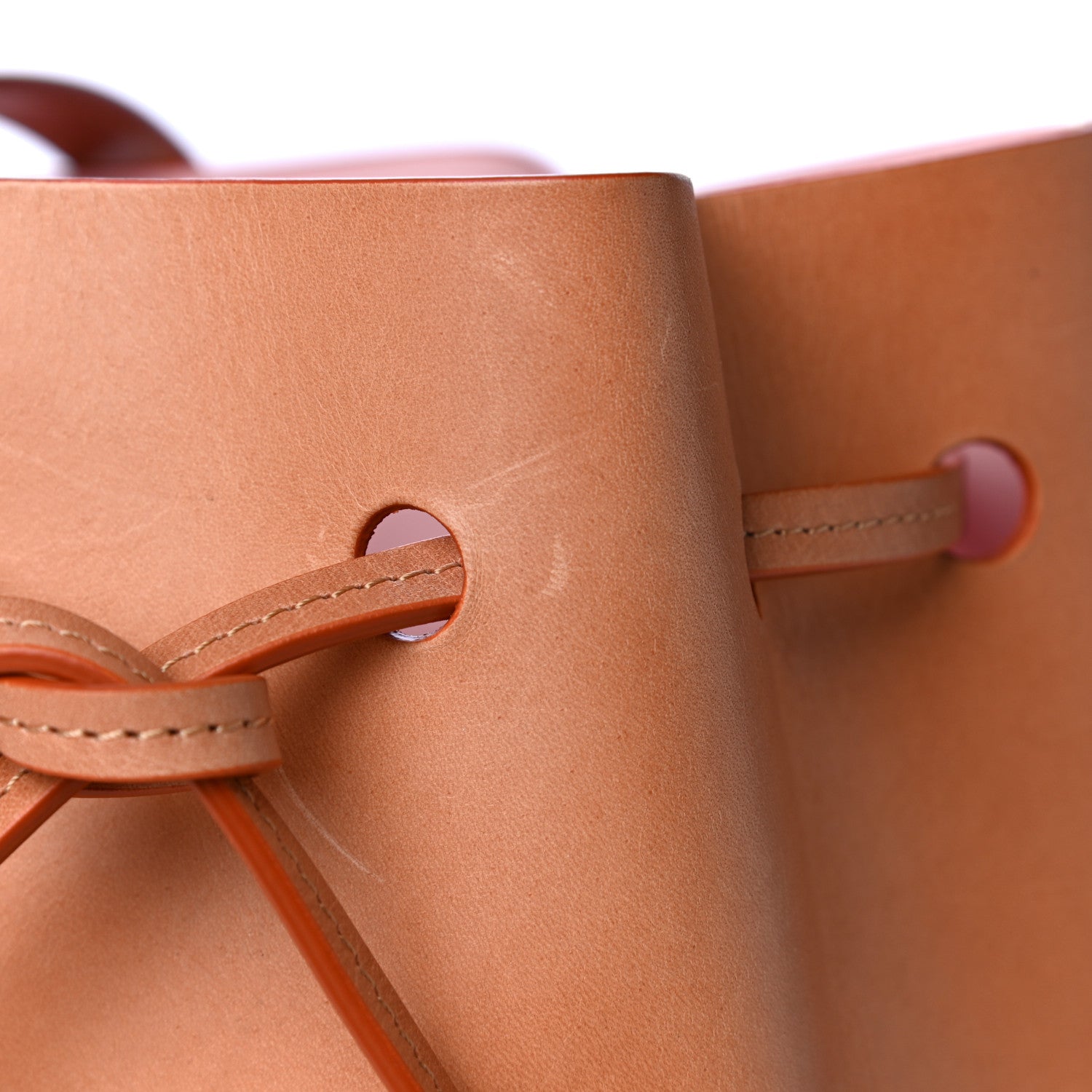 Mansur Gavriel Calfskin Mini Mini Bucket Bag Camello Rosa 13 of 15