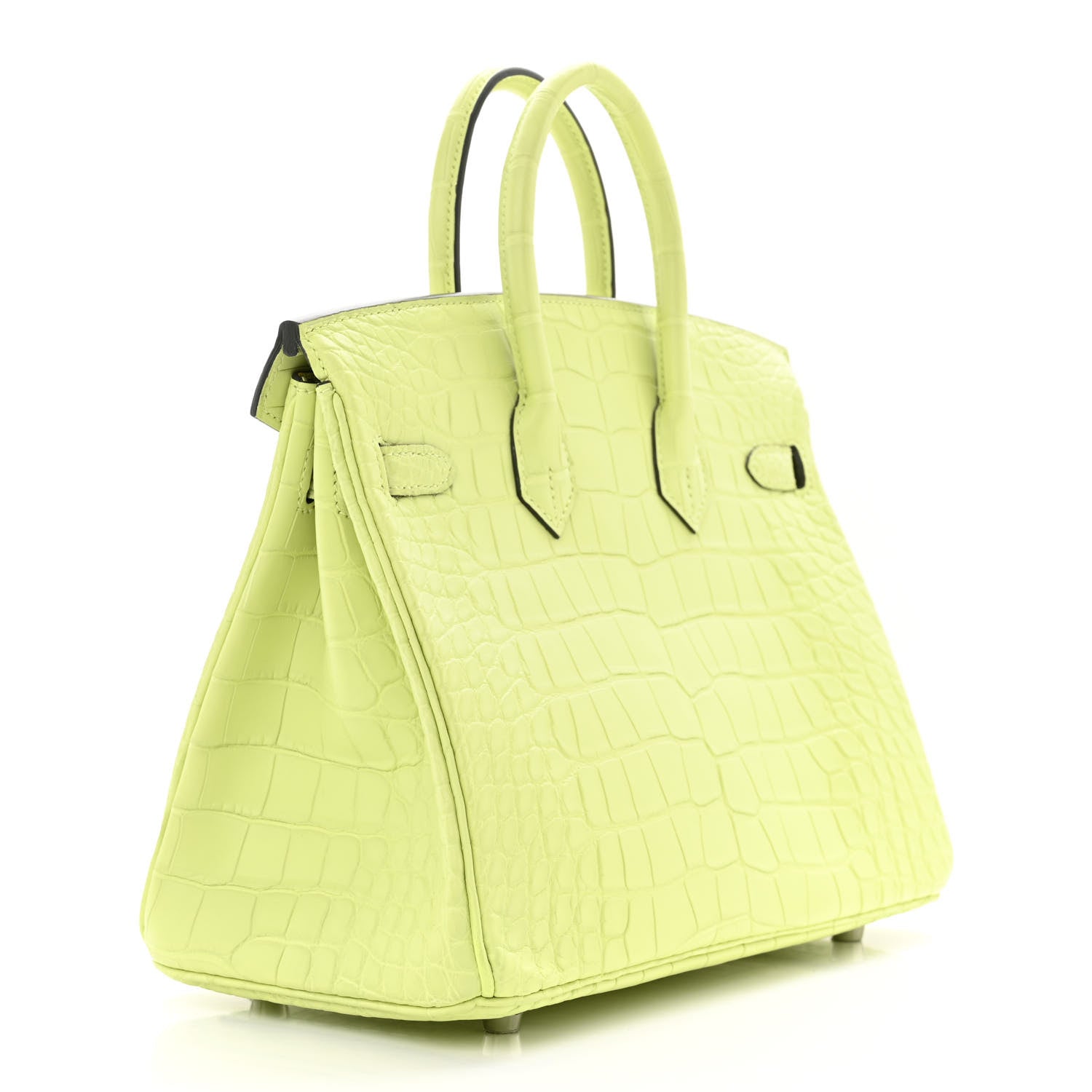 Hermes Matte Alligator Birkin 25 Jaune Bourgeon 4 of 11