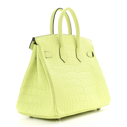 Hermes Matte Alligator Birkin 25 Jaune Bourgeon 4 of 11