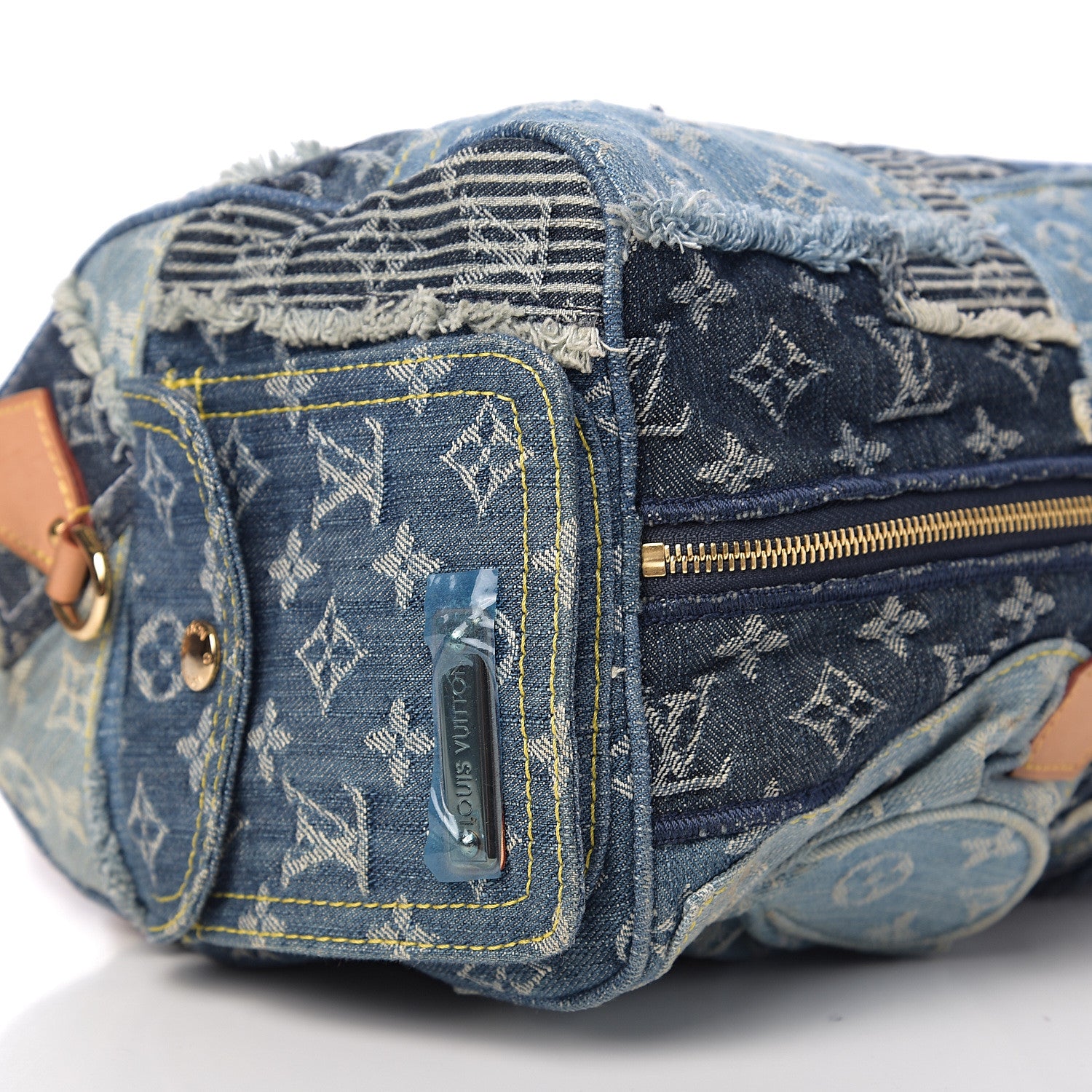 Louis Vuitton Denim Patchwork Speedy 30 Blue 7 of 8