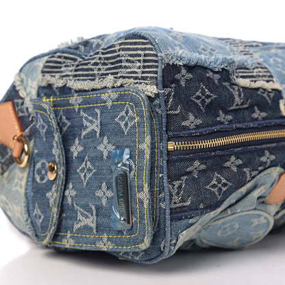 Louis Vuitton Denim Patchwork Speedy 30 Blue 7 of 8