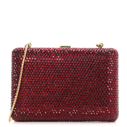Judith Leiber Crystal Minaudiere Clutch Red 1 of 9