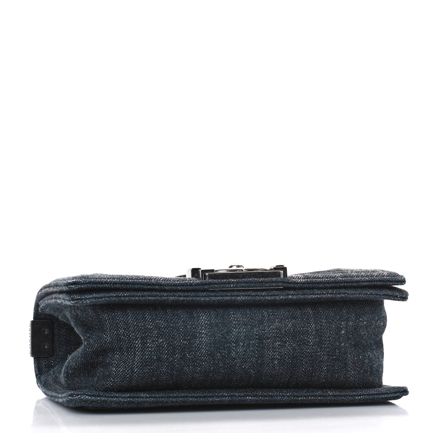 Denim Quilted Small Boy Flap Black