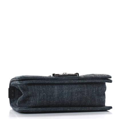 Chanel Denim Quilted Small Boy Flap Black 4 of 10