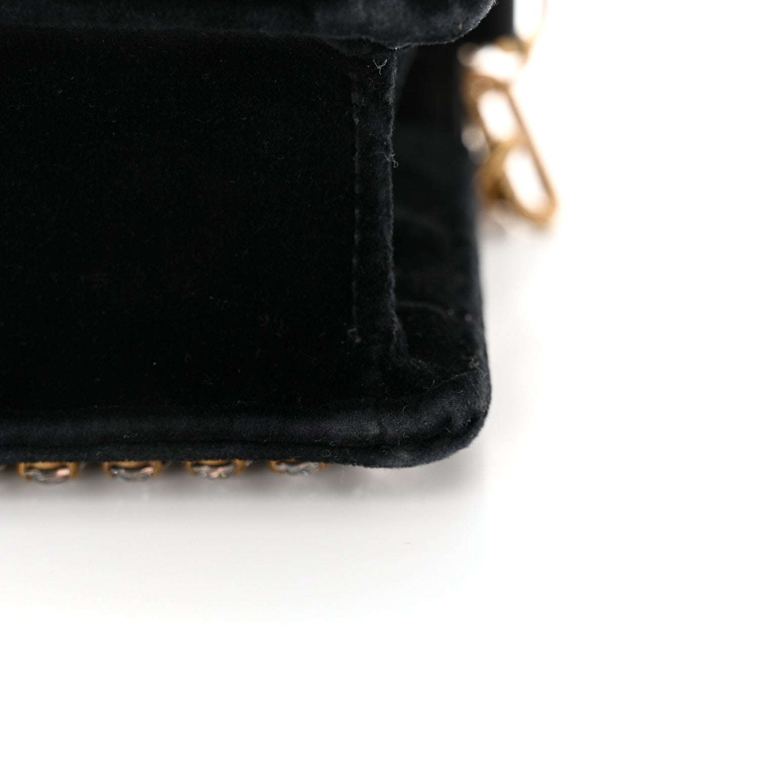 Gucci Velvet Crystal Mini Bee Broadway Shoulder Bag Black 12 of 12