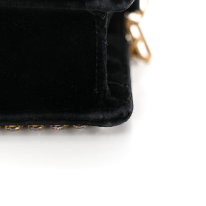 Gucci Velvet Crystal Mini Bee Broadway Shoulder Bag Black 12 of 12