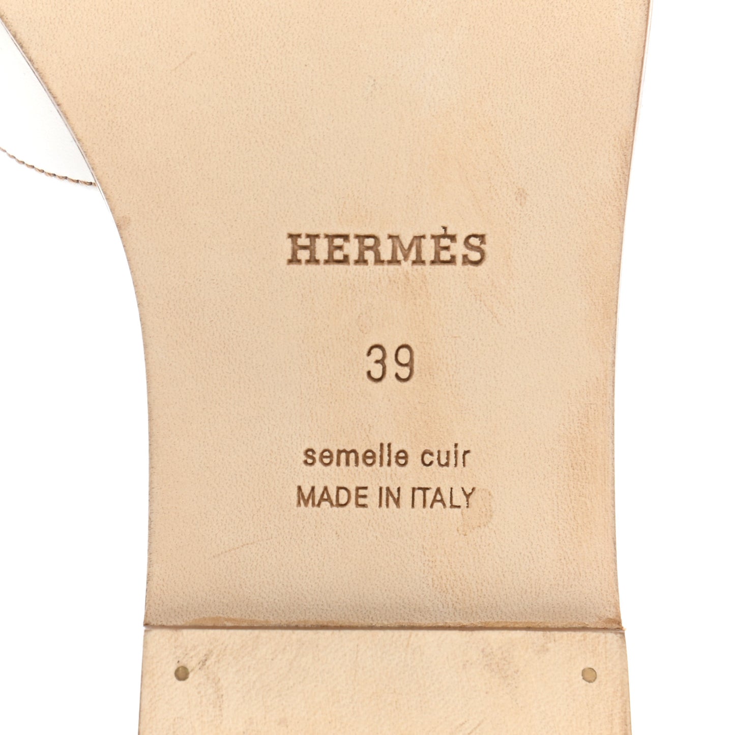 Box Calfskin Oran Sandals 39 White