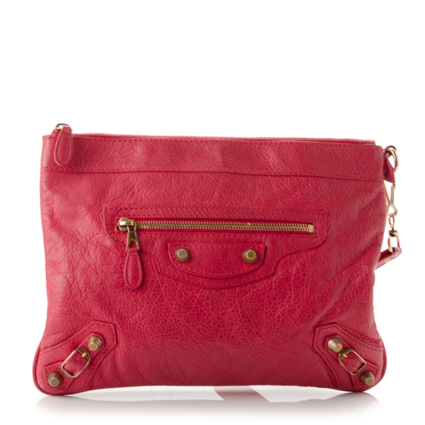 Agneau Giant 12 Rose Gold Hardware Flat Handle Clutch Rose Thulian