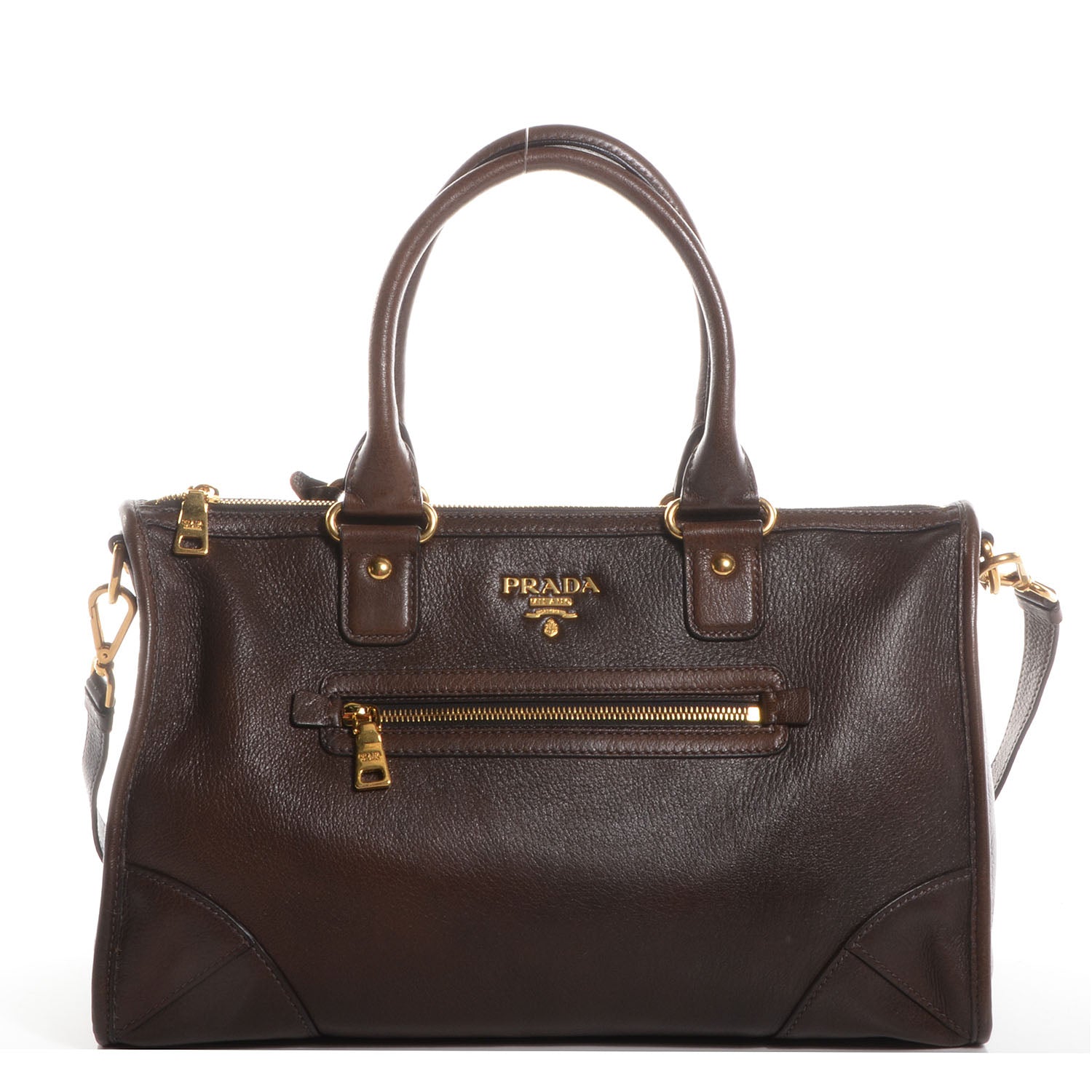 Prada Cervo Deerskin Shopping Satchel Bruciato 1 of 9