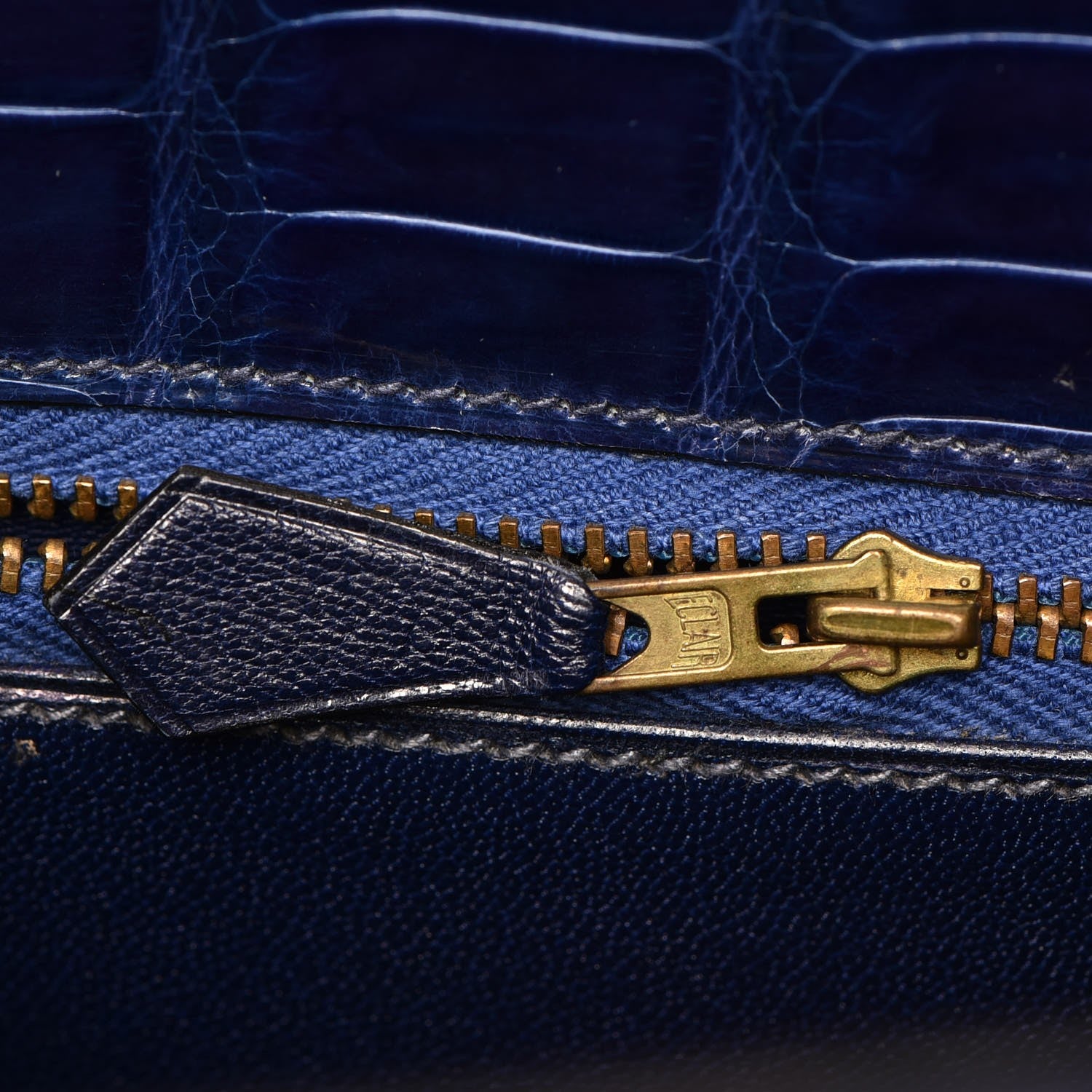 Hermes Shiny Niloticus Crocodile Kelly Sellier 32 Bleu Saphir 26 of 32