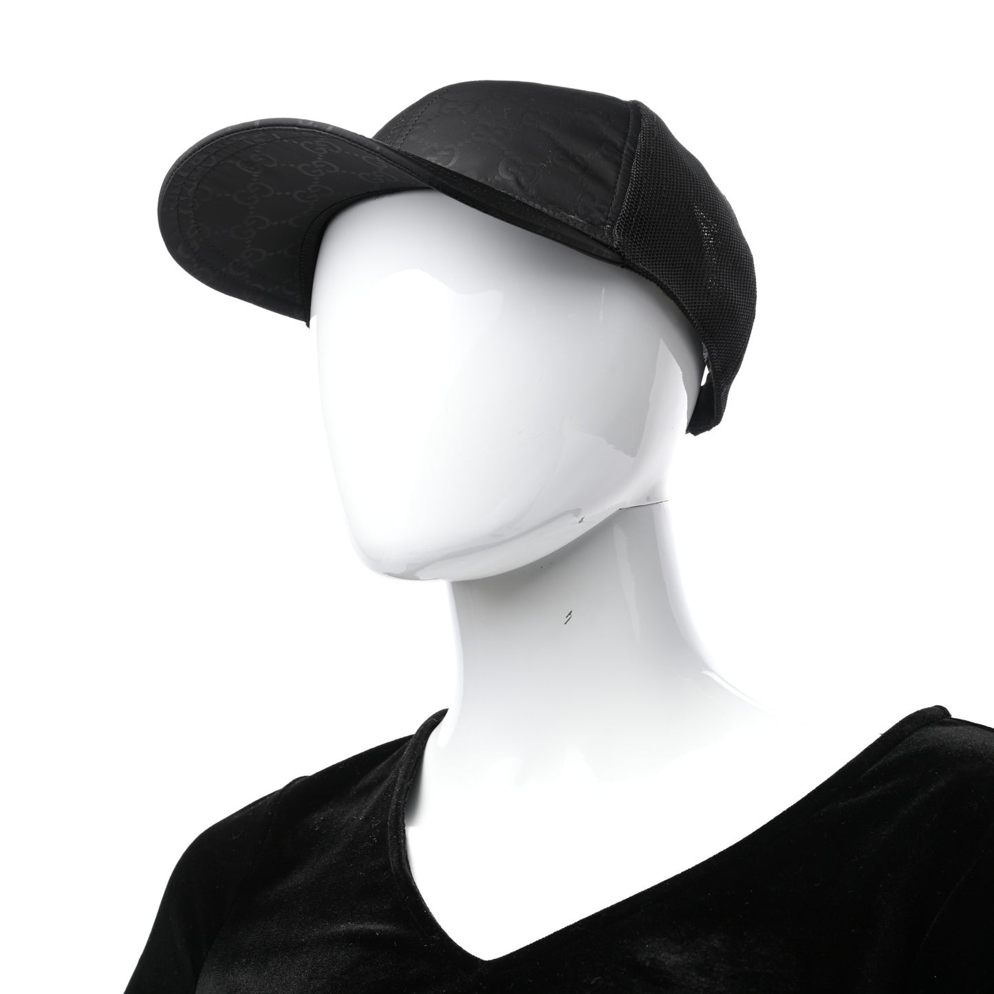 Nylon Monogram Baseball Hat M Black