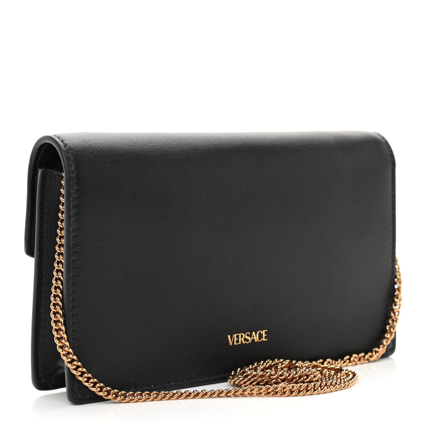 Versace Vitello Virtus Wallet on Chain Black 3 of 7