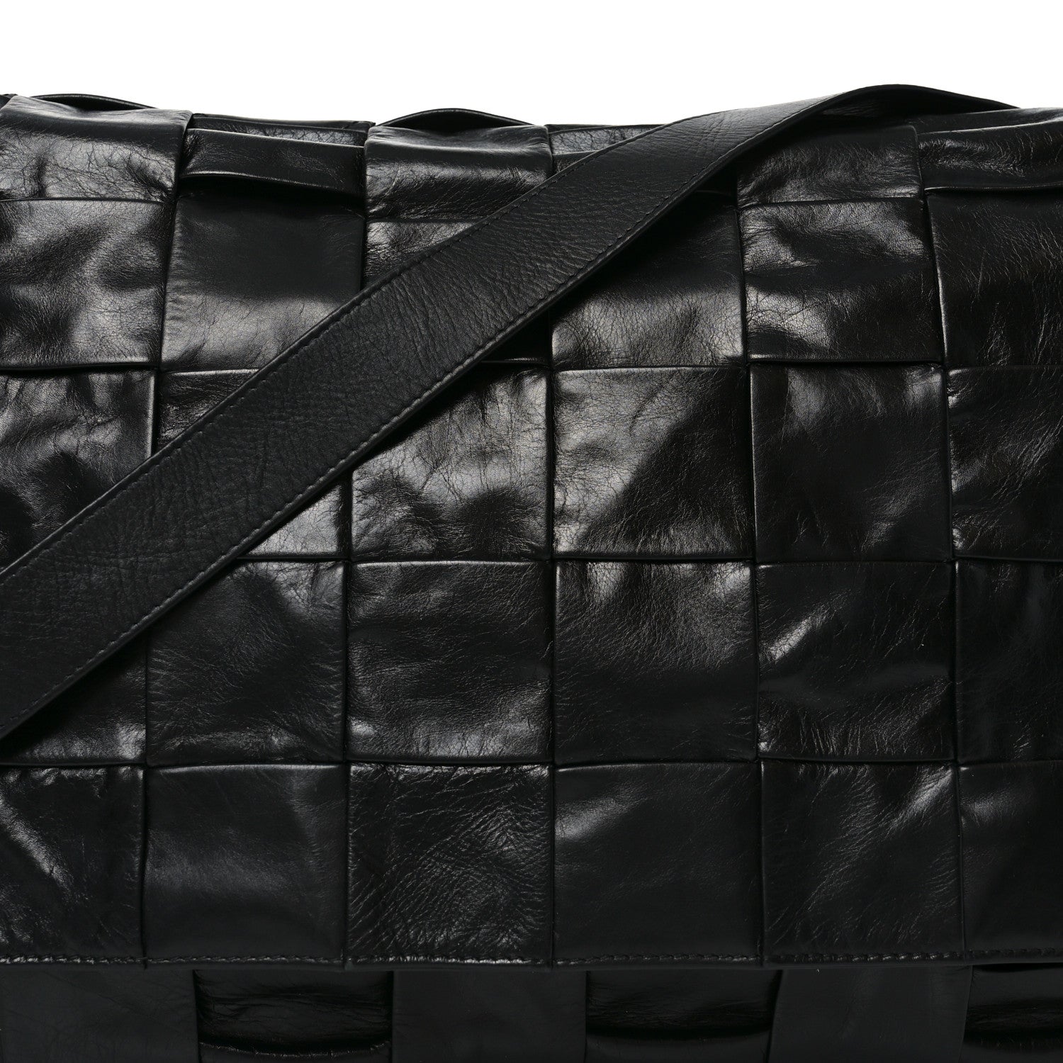 Bottega Veneta Paper Calfskin Maxi Intreccio Large Cassette Crossbody Bag Black 9 of 11