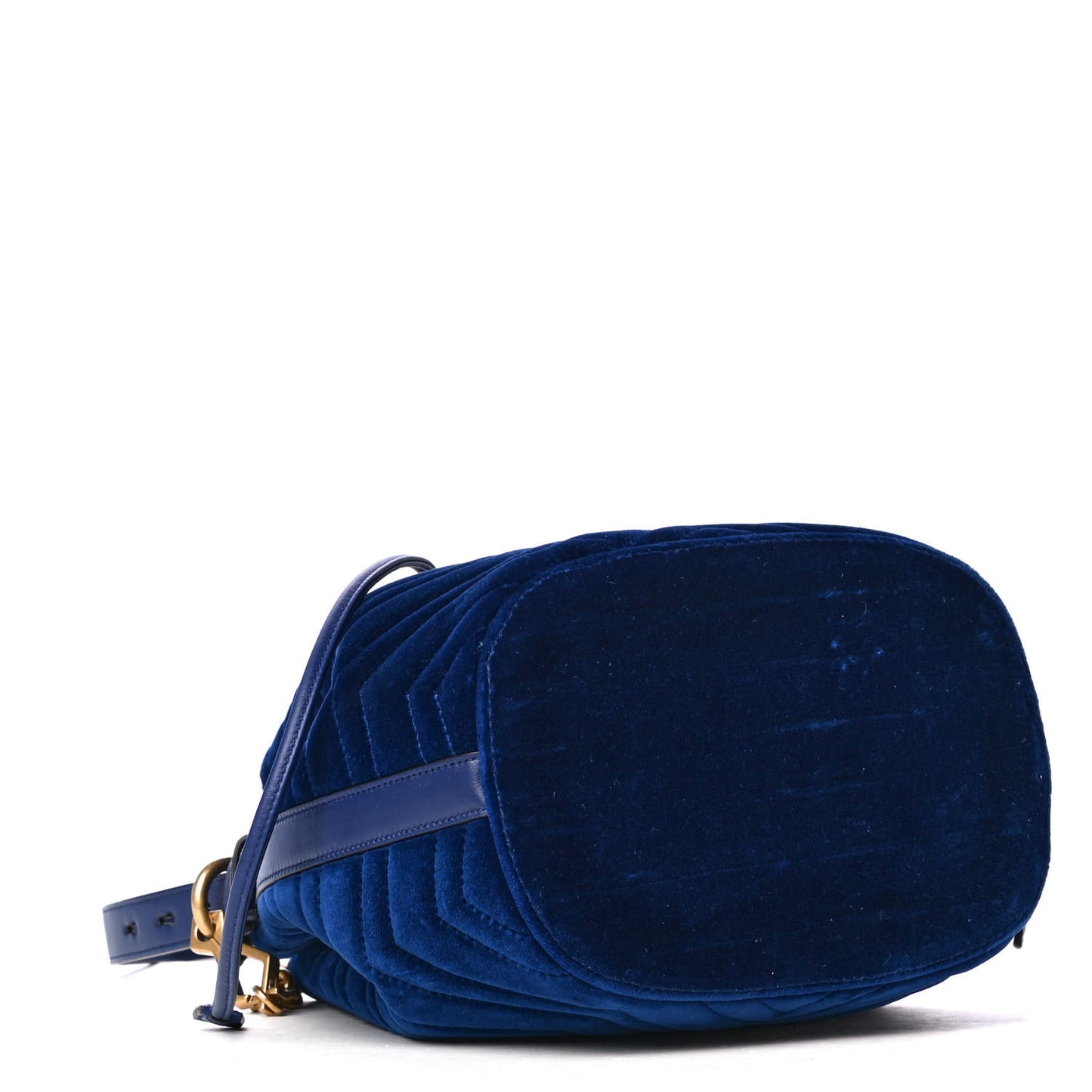 Velvet Matelasse GG Marmont Bucket Bag Cobalt Blue