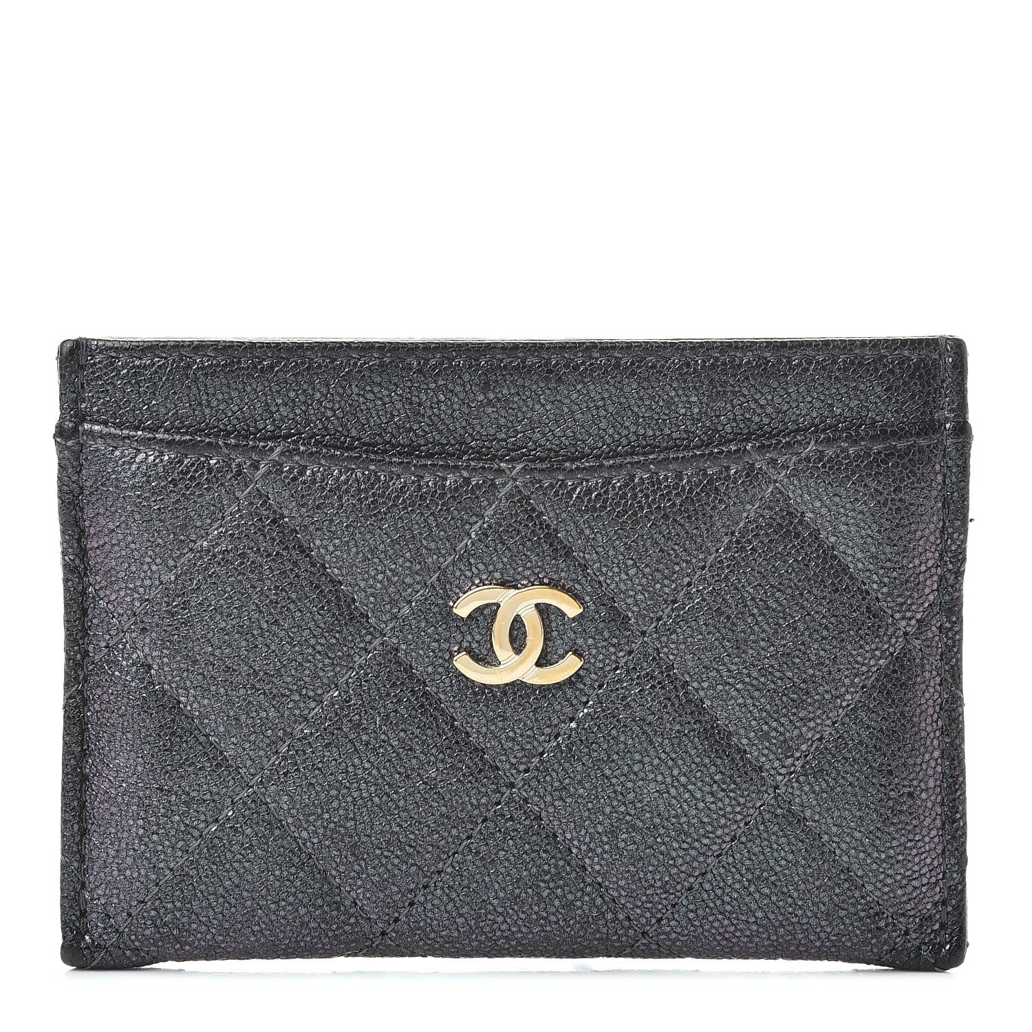 Chanel Iridescent Caviar Quilted Card Holder Black 1 of 9