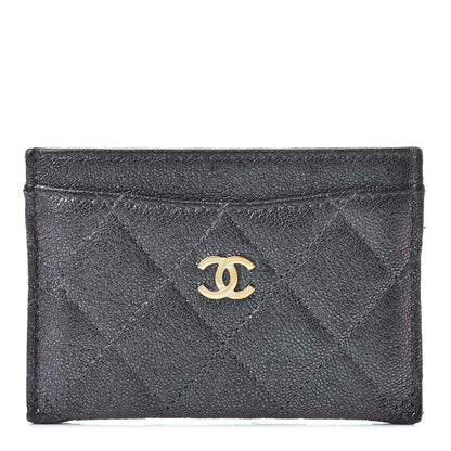 Chanel Iridescent Caviar Quilted Card Holder Black 1 of 9