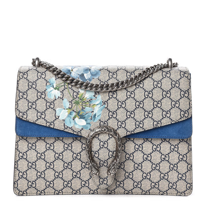 Gucci GG Supreme Monogram Blooms Medium Dionysus Shoulder Bag Beige Navy Vintage Blue 1 of 7