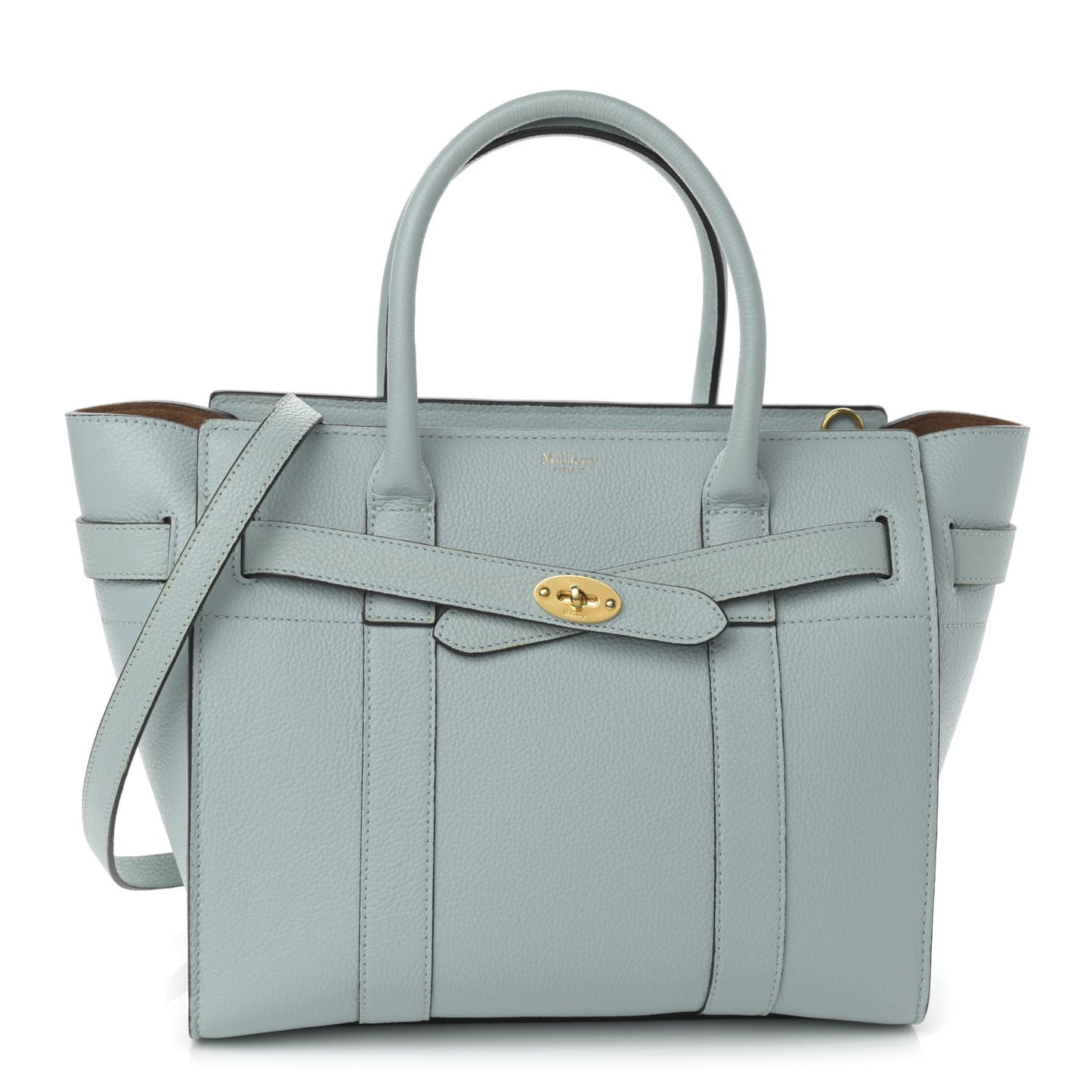 Small Classic Grain Small Bayswater Zip Tote Light Antique Blue