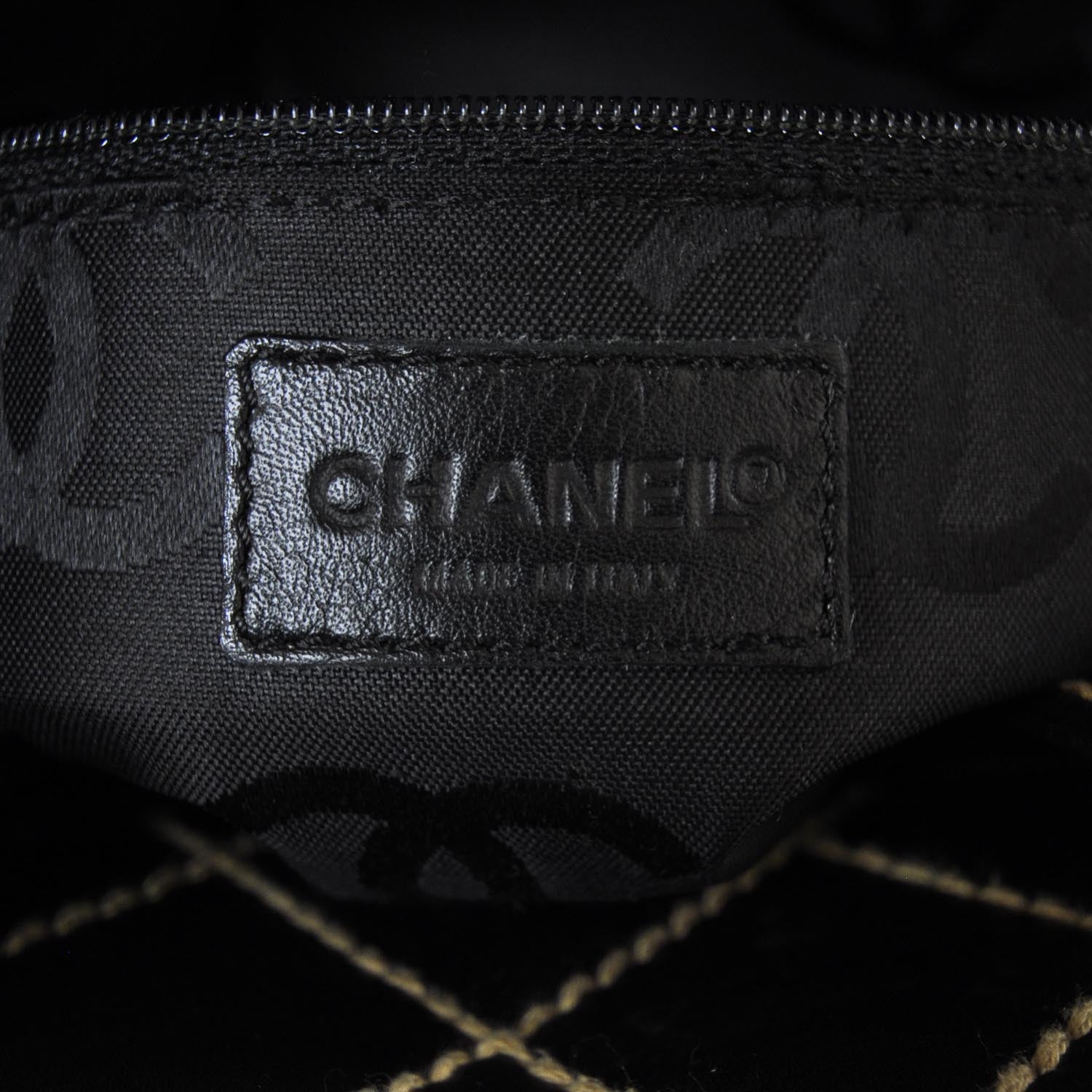 Chanel Leather Quilted Contrast Stitch Surpique Handbag Black 7 of 10
