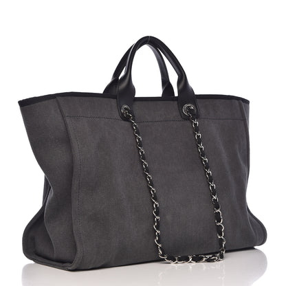 Chanel Canvas Sequin Large Deauville Tote Charcoal 4 of 11