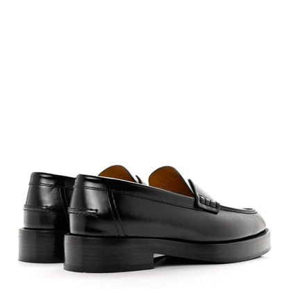 Hermes Glazed Calfskin Womens Hour Loafers 36 Black 4 of 9