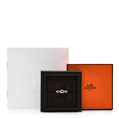 Hermes 18K Rose Gold PM Chaine D'Ancre Enchainee Ring 52 6 9 of 9