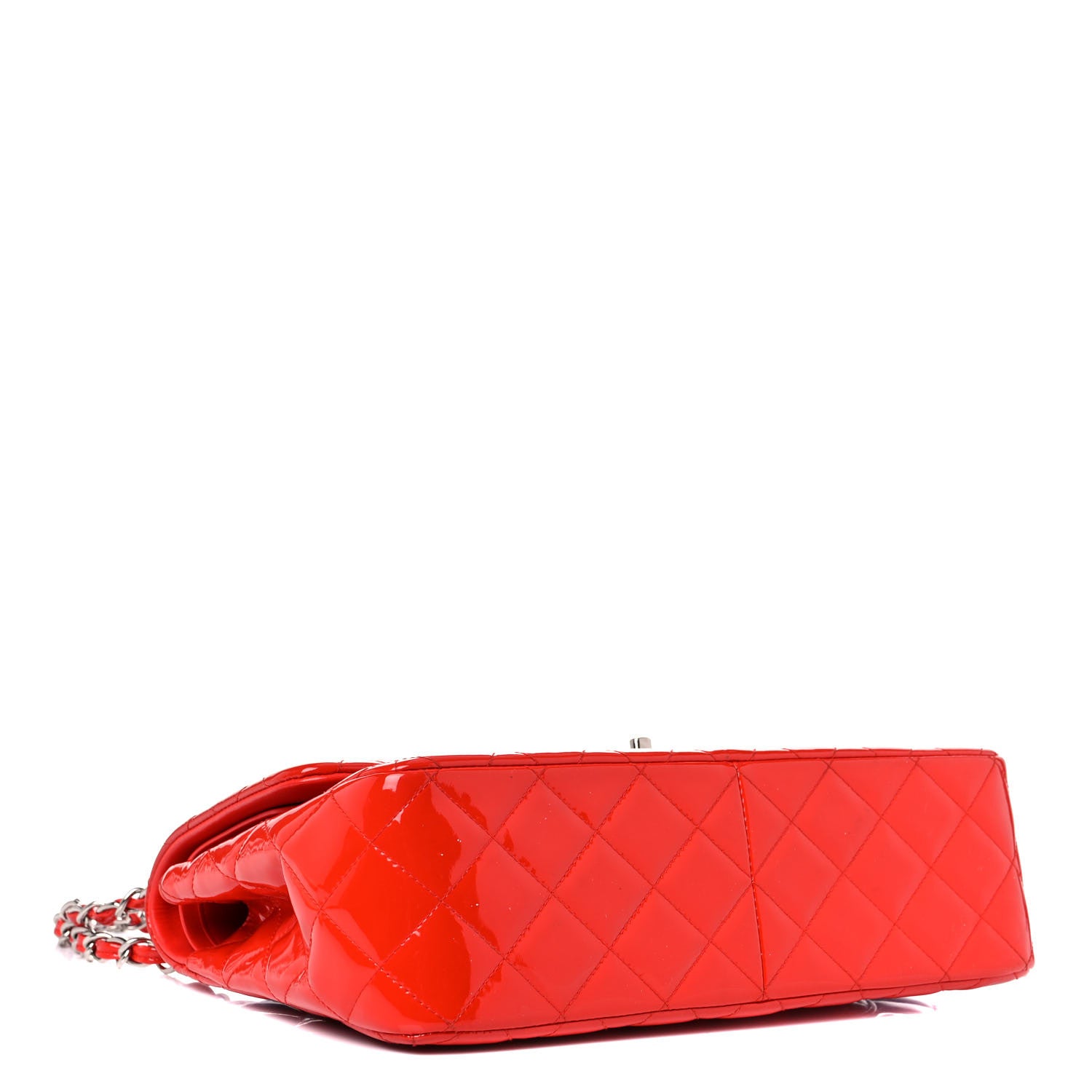 Chanel Patent Quilted Jumbo Double Flap Red 4 of 13