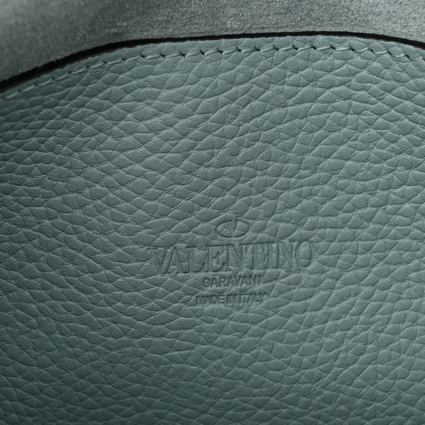Pebbled Calfskin Medium Rockstud Flip Lock Crossbody Bag Celadon