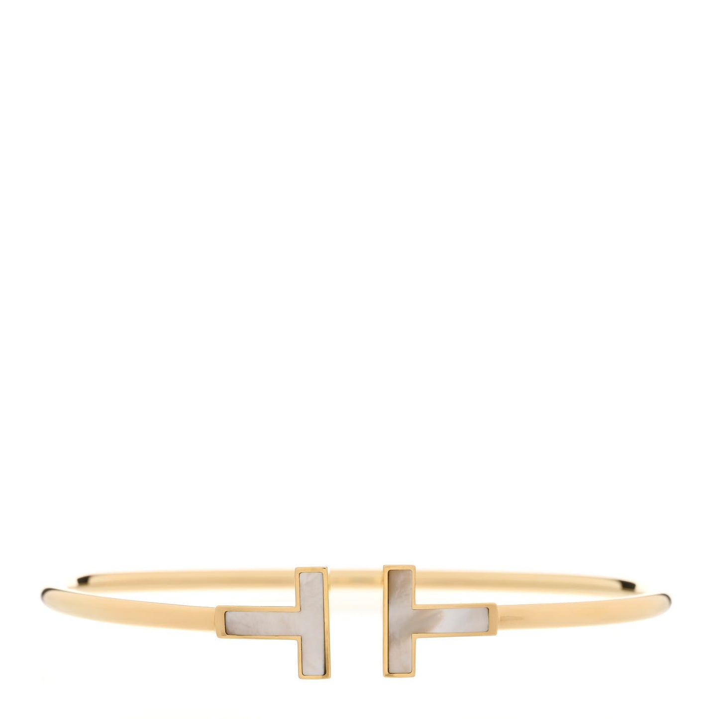 18K Yellow Gold Mother of Pearl T Wire Bracelet