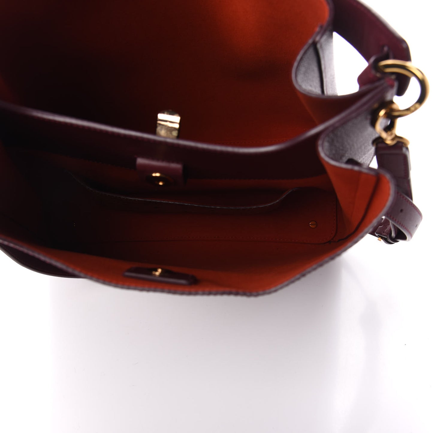 Grained Calfskin Large Milla Hobo Rustic Brown
