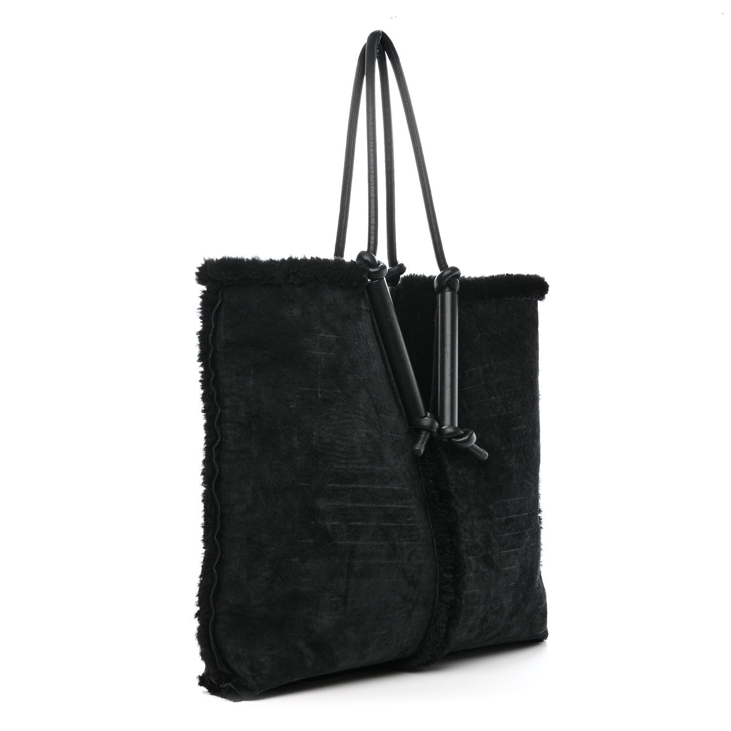 Bottega Veneta Shearling Reversible Tote Black 4 of 18