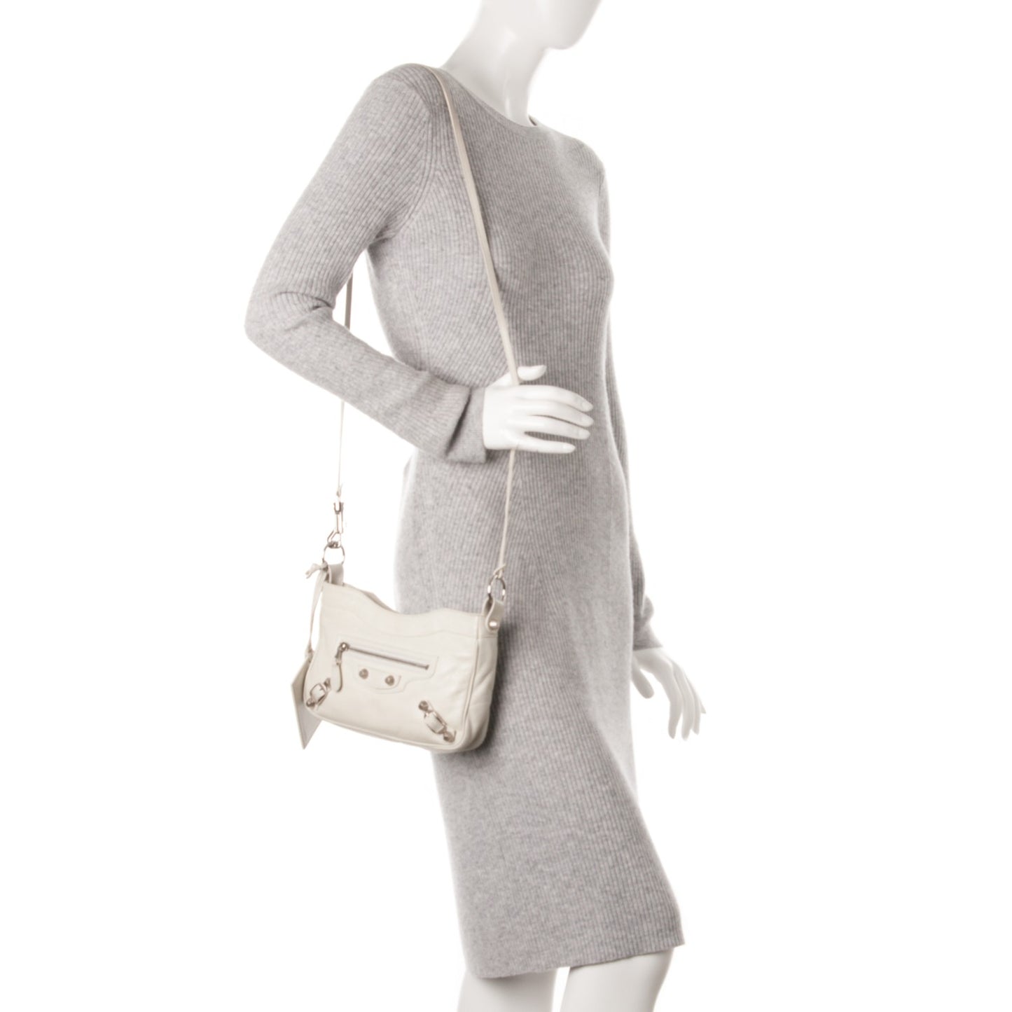 Agneau Giant 12 Silver Hardware Hip White