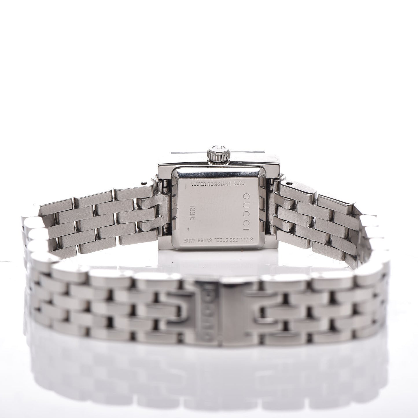 Stainless Steel 14mm G-Frame Square Quartz Watch Black