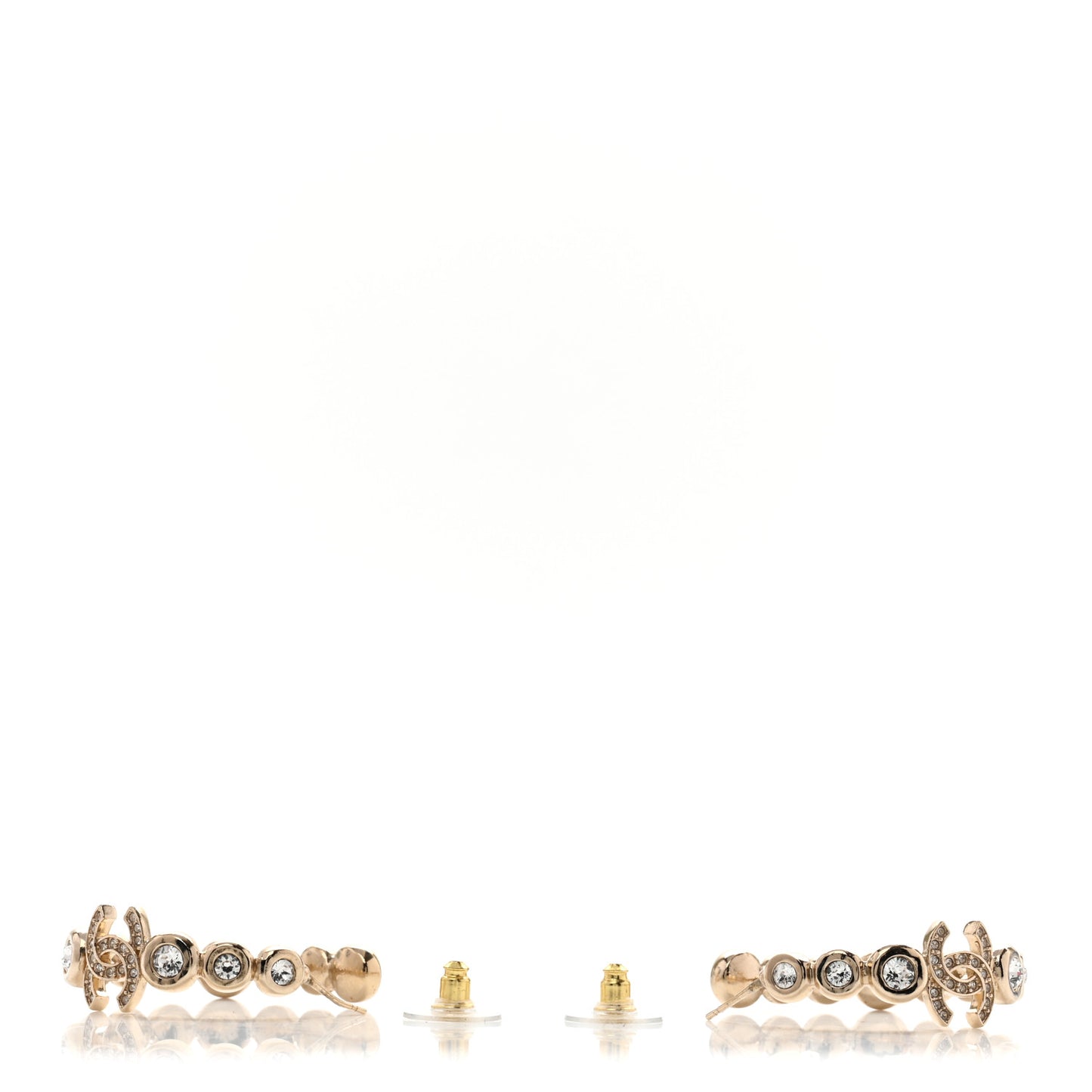 Crystal CC Hoop Earrings Gold