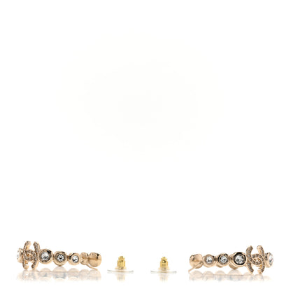 Chanel Crystal CC Hoop Earrings Gold 3 of 5